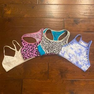 BUNDLE of 4 Girls Justice Sports Bras - ALL size 30
